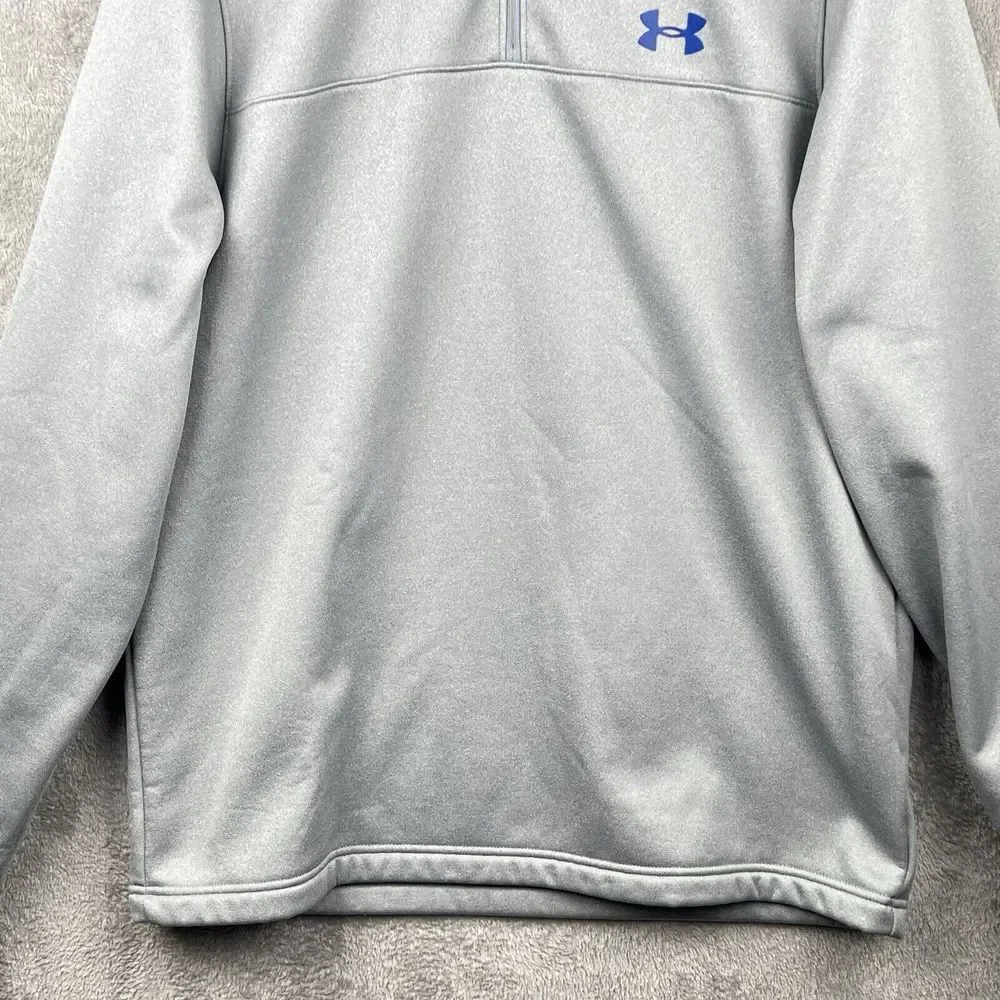 Under Armour UA 1/4 Zip Pullover Sweatshirt Men's Large Gray‎ Mock Neck Active